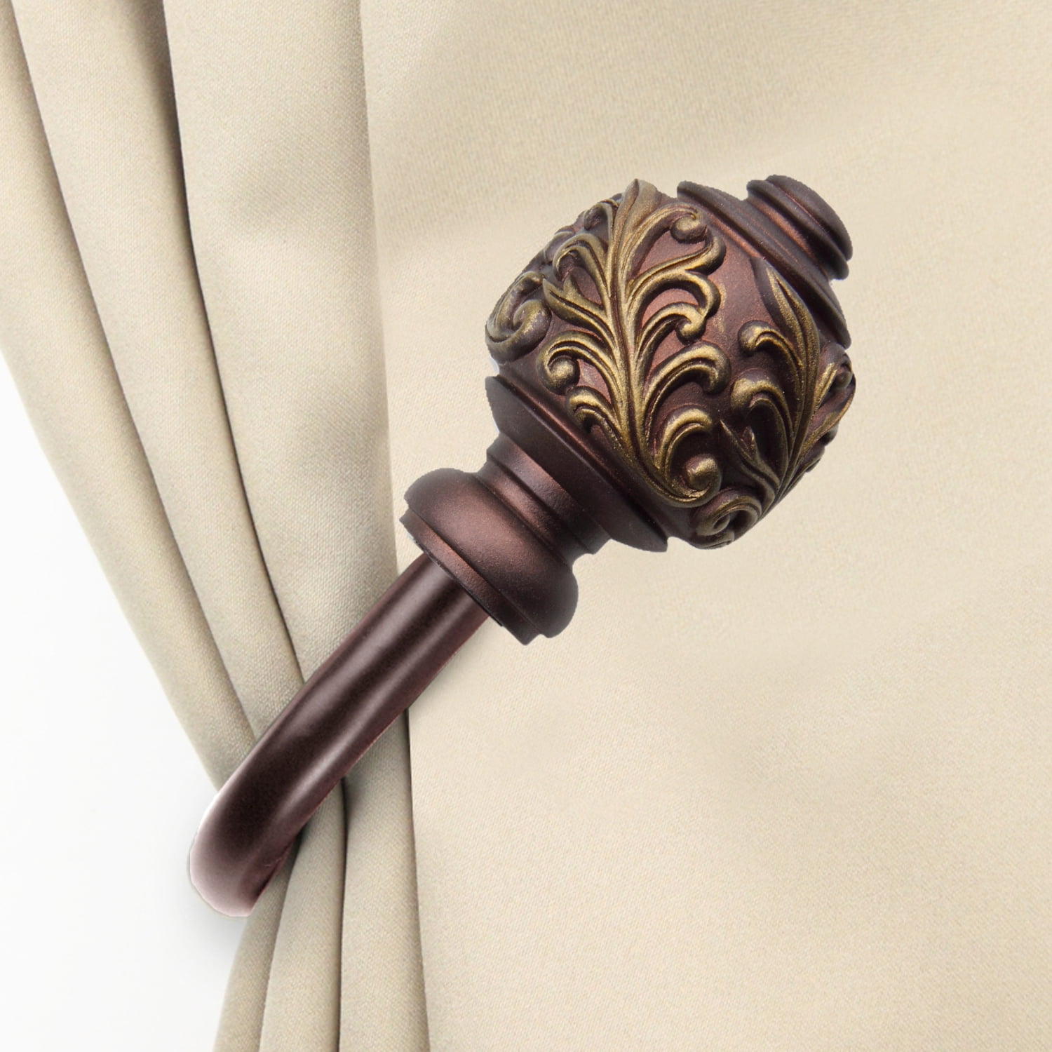 Central Design Products Steel Curtain Holdback, Brown