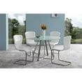 thumbnail image 3 of Armen Living Cameo Modern Dining Table In Stainless Steel And Painted Glass-Color:White, 3 of 3
