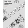 thumbnail image 3 of TOYOUTHS Bling Metal Band Compatible with Apple Watch Band 40/44/45/38/41/42/46/49mm Women, Dressy Sparkle Diamond Camellia Bracelet Luxury Strap for iWatch SE Series 10/9/8/7/6/5/4/3/2/1/Ultra, 3 of 6