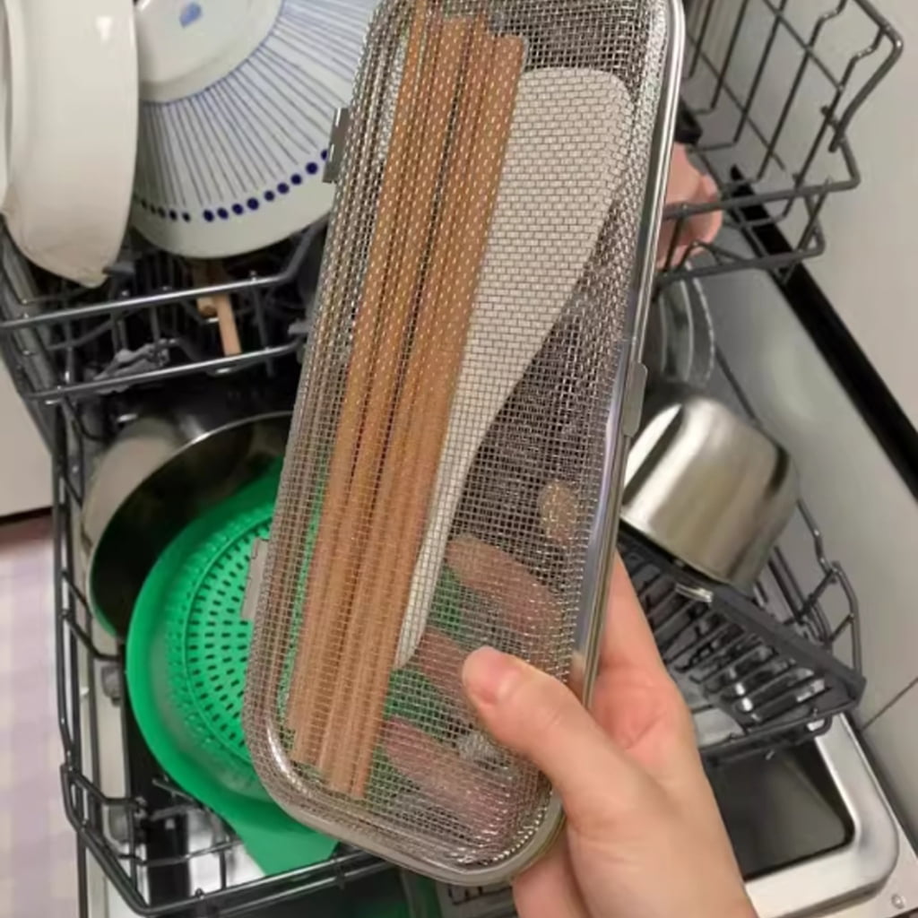 Multifuntional Dishwasher Basket Stainless Steel Texture for Home and Commercial