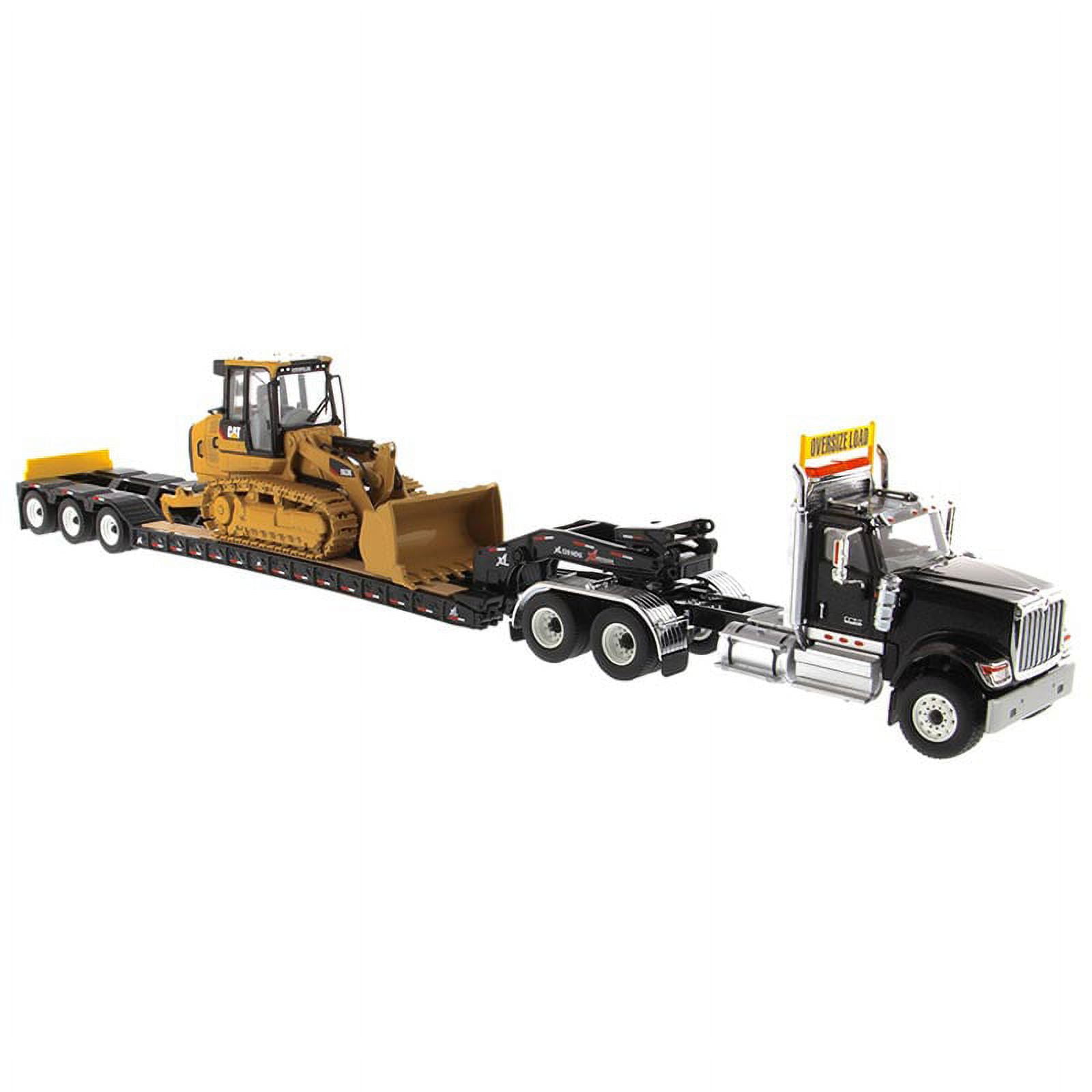 International HX520 Tandem Tractor Black w/ XL 120 Lowboy Trailer