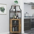 thumbnail image 2 of Corner Wine Bar Cabinet with Storage,Wine Rack Cabinet, 2 of 9