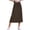 Brown, variant on Womens Skirts with Pockets for Women Knee Length Skater High Waist Skirt - Ruffle Flounce Denim Mesh Fall Pink M