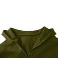 thumbnail image 3 of KeShDi Leather Jacket Men's Zipper Hoodie Shoulder Down Hoodie Solid Color Full Zipper Sportswear Men's Casual Hoodie Army Green XL, 3 of 5