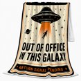 thumbnail image 2 of Cosmically Unavailable UFO Poster, Funny Space Style for Alien Lovers, Out of Office Galaxy Scene and Birthday Gift, Soft Flannel Blanket for Sofa and Game Room, Sci Fi Home Decor, 2 of 9