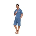 thumbnail image 3 of ANLIQI Men's 100% Cotton Pajamas Set Summer Short Set Button Down Sleepwear Soft Loungewear with Pockets (Blue XL), 3 of 7