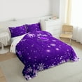 thumbnail image 3 of Homewish Xmas Snowflake 3-Piece Full Size Comforter Sets For Teens Boys Girls,Purple White Bedding Comforter Set,Merry Christmas Lightweight Bedding Sets,Ultra Soft Home Decor,Reversible, 3 of 8
