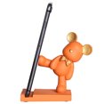 thumbnail image 1 of Soporte Para Teléfono De Oso Soportes de teléfono con adorno de oso de resina Kawaii Kicking Bear Soporte de escritorio para teléfono (naranja) Sywqhk Libre de BPA, 1 of 9