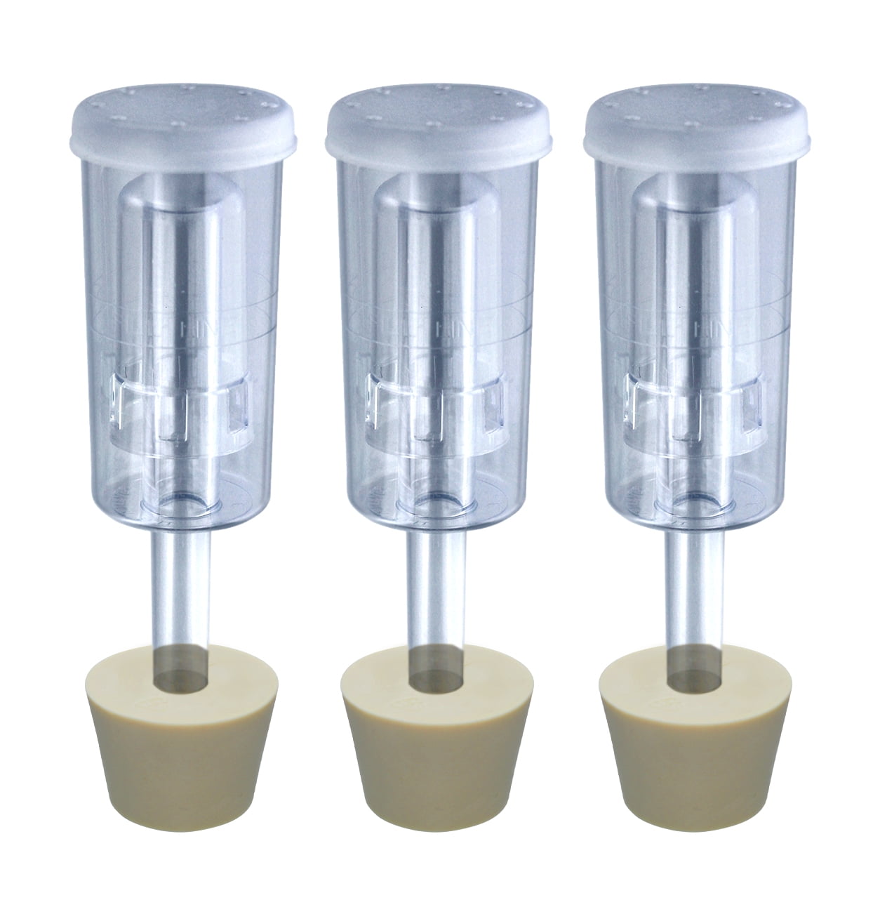 3 Piece Fermentation AIRLOCK 3 PACK ~ #6.5 Stoppers Beer Wine / Airlocks 
