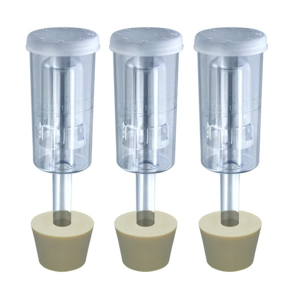 3ct. - 3 Piece Airlock with #6.5 Stopper - Set of 3 (Cylinder Airlock)