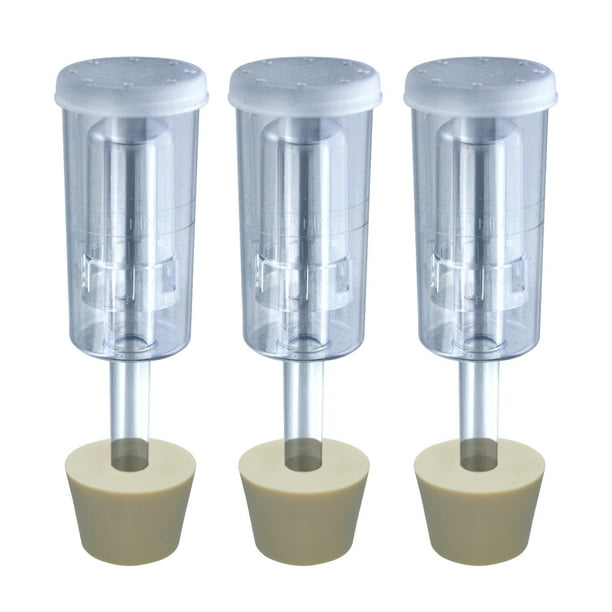 3ct. 3 Piece Airlock with 6.5 Stopper Set of 3 (Cylinder Airlock)