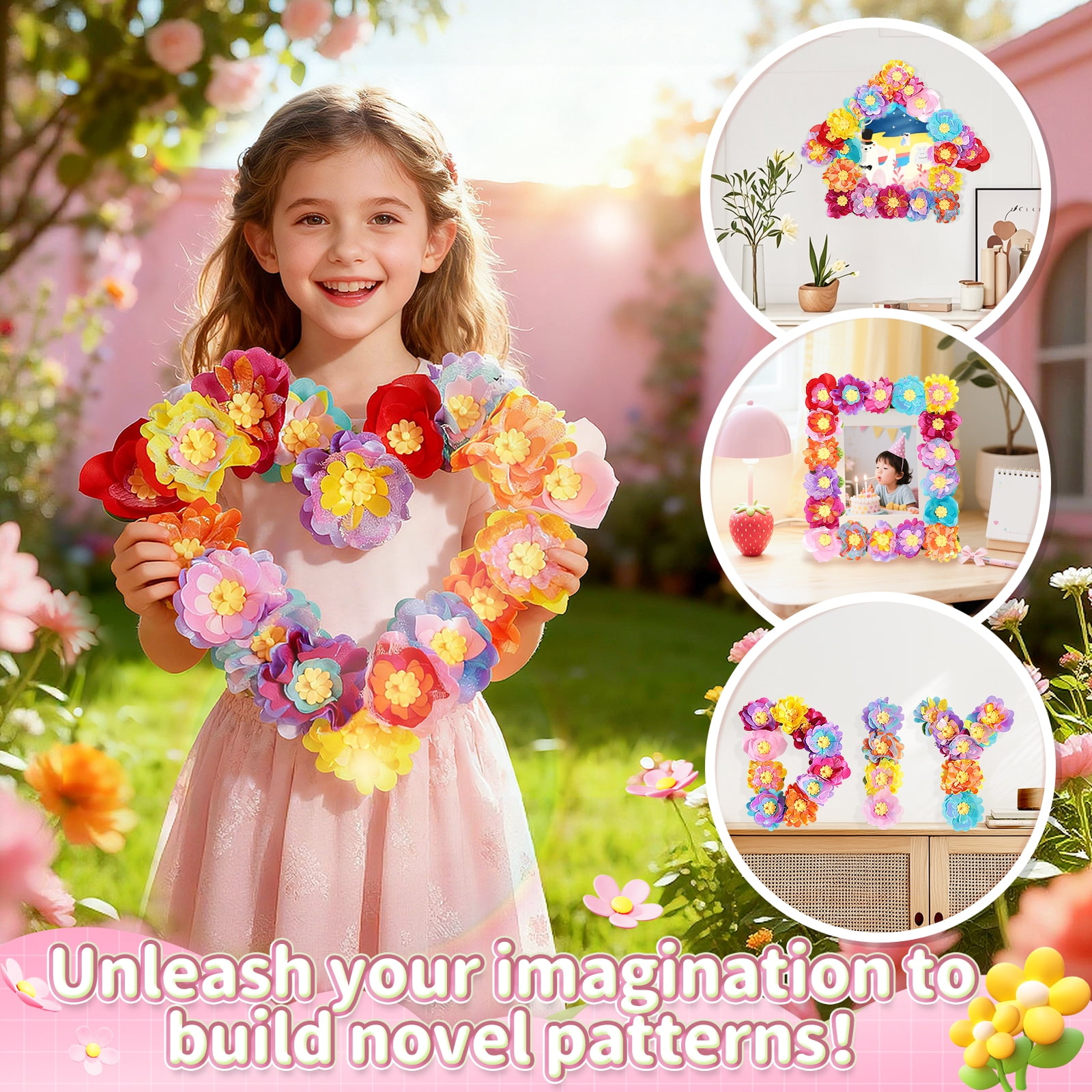 Flower Bouquet Making Kit, DIY Flower Bouquets Craft Toys, Arts & Crafts Educational Activity Set for 4+