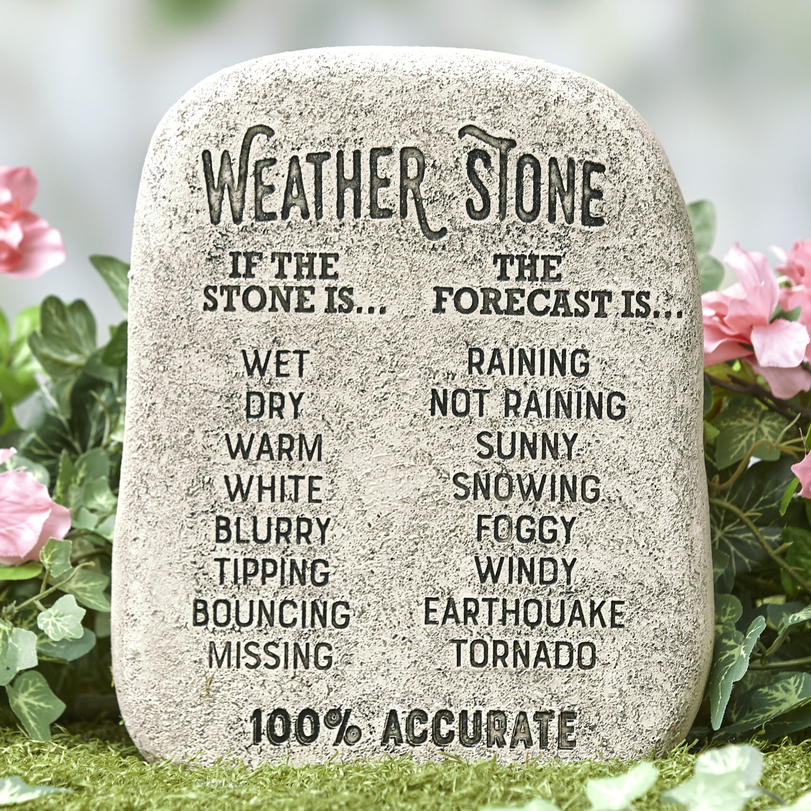 Weather Stone Forecast Sign Weather Rock– Funny Outdoor Garden Décor Giftcraft Ltd 