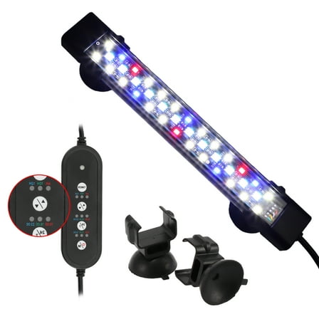 1 Set Aquarium Light 8W LED Fish Tank Light Submersible Aquarium Light 7 Color W/ Timer Function