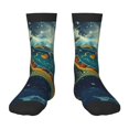 thumbnail image 1 of Kdxio Surfing Turtle Print Children's Socks for Daily Wear and Sports Use Colorblock Mid-Calf Design Breathable Material, 1 of 5