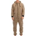 thumbnail image 4 of Pijama de camuflaje de terciopelo de doble cara con capucha informal para hombre, traje unido con cremallera Pompotops  oipoqjl29324, 4 of 7