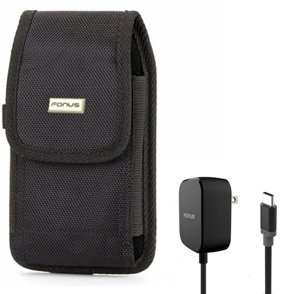 For Google Pixel 7/Pro/6a/6/Pro - Case Belt Clip w Fast Home Charger, Swivel Holster Rugged, 15W 5ft Long Type-C for Google Pixel 7/Pro/6a/6/Pro Phones