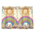 thumbnail image 7 of Yayeee Kitchen Curtains Tier Pair Light Filtering 27"x36" Rod Pocket Short Cafe Window Panel, Beige Rainbow, 7 of 7