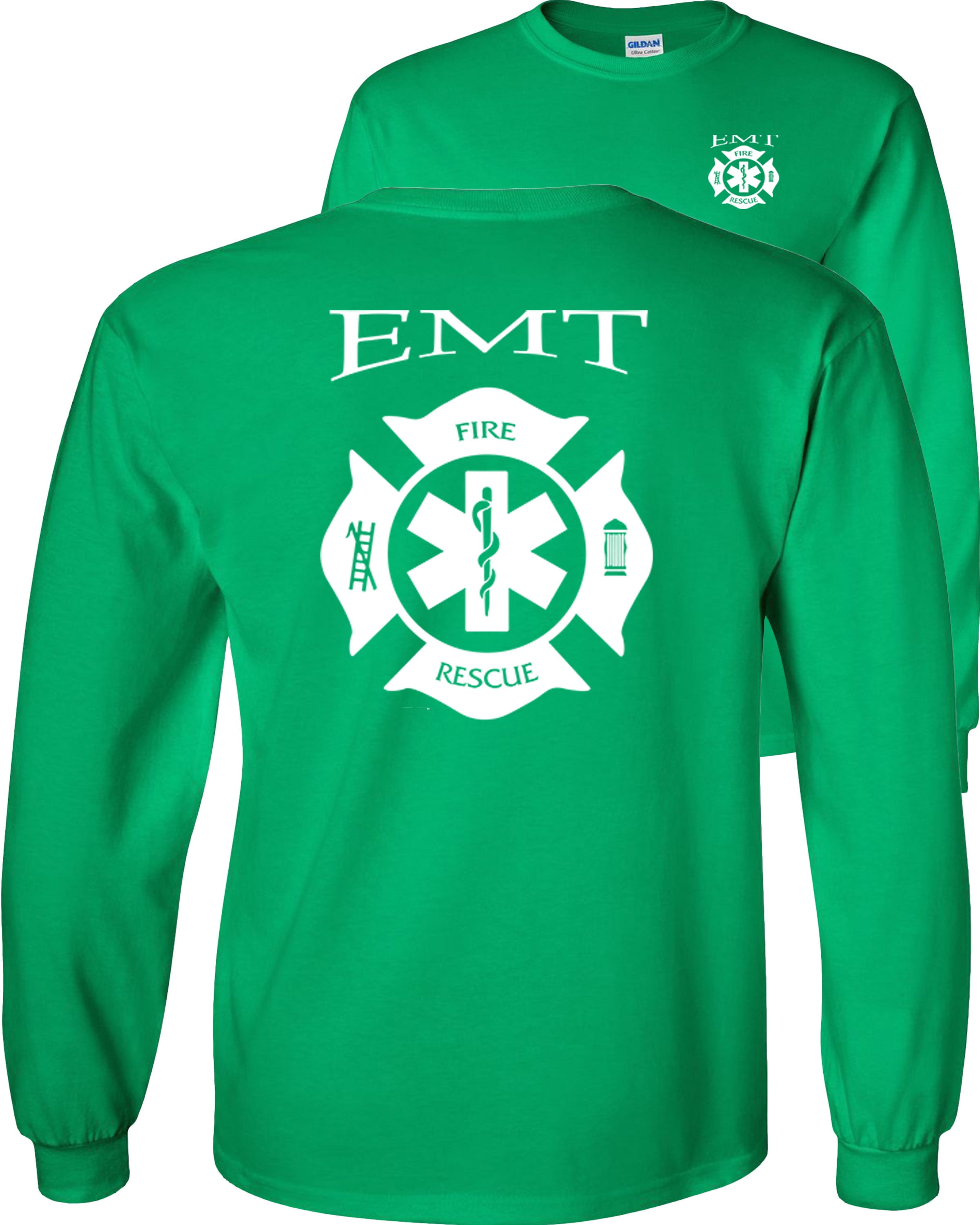 Fair Game - EMT Emergency Long Sleeve T-Shirt Maltese Cross fire rescue ...