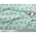 thumbnail image 2 of Soimoi Green Heavy Satin Fabric Star & Miracle Happened All The Time Text Printed Fabric 1 Yard 54 Inch Wide, 2 of 3