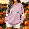 thumbnail image 6 of TKLPEHG Womens Halloween Sweatshirt 2026 Fashion Bookish Reading Ghost Graphic Sweatshirt For Book Lover Long Sleeve Crewneck Funny Pullover (Pink,L), 6 of 7