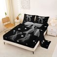 thumbnail image 2 of Erosebridal Dreamy Grey Bow Tie Bed Sheets 4pcs for Girls,Kids Teens Cartoon Love Heart King Sheets,Luxury Bedroom Decor, 2 of 5