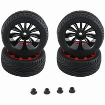 4Pcs 12mm Hex Wheel Rims & OD 2.59Inch Rubber Tires for RC 1/10 On-Road Touring Car,D