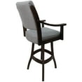 thumbnail image 3 of Casa Extra Tall 34" Solid Wood Bar Stool - Hemsath Slate Fabric - Brown Honey, 3 of 3