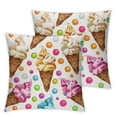 thumbnail image 2 of Nawypu Throw Pillow Covers Decor Pillow Case,Fashionable Decorative Square Pillowcases Covers for Couch Sofa Bed,Living Room Sofa,Farmhouse,Colorful Ice Cream,2 Pcs White, 2 of 6