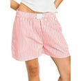 thumbnail image 1 of Gupgi Shorts à Rayures pour Femmes Bas de Pyjama Boxeurs Shorts d'Été Détente Amples Shorts de Sommeil, 1 of 8