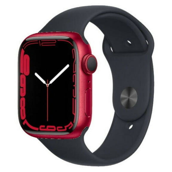 Restored Apple Watch Series 7 GPS   Cellular 45mm Red Aluminium Black Sport Band (Refurbished)