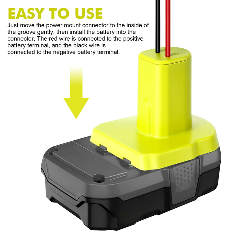 Battery Adapter Fits Ryobi 18v Cordless Tools, Compatible With