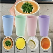 16 ounce Unbreakable Plastic Cup Drinking Cups | Whea-t Straw Cereal Cups,Reusable, Mouthwash Cup Household Brushing Cup Milk Cup Dishwasher and Freezer Safe