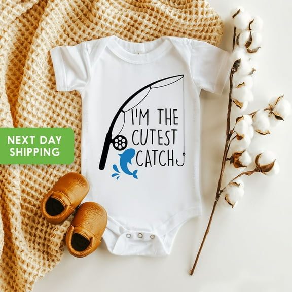 Baby Bodysuit BELLA CANVAS I'M The Cutest Catch Fishing Onesie Baby Onesie Baby Boy Onesie Baby Onesie Baby Shower Gift, Cute Baby