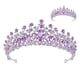 thumbnail image 4 of Corona de boda para mujer, aleación de Zinc, exquisitos diamantes de imitación, corona de novia, accesorios para el cabello para fiesta de disfraces de graduación, plateado y morado, 4 of 10