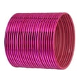 thumbnail image 6 of Efulgenz Pink Plain Glossy Alloy Bangles Bollywood Bracelets Bridal Bangle Set Fashion wedding Jewelry Accessories for Women (24 Pcs) Size 2.6, 6 of 7