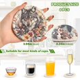 thumbnail image 3 of Gray Wolf in Flowers Watercolor Drinking Coasters Cup Mat with Holder for Kitchen Cafe Bar 6 Packs, 3 of 7