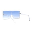 thumbnail image 4 of Extra Oversize Squared Rectangle Shield Plastic Sunglasses Clear Blue, 4 of 4