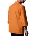 thumbnail image 4 of Nokdvo Chefs Jacket Men Plus Size Button Breathable Long Sleeve Work Jackets Spring Summer Loose Fit Uniform Pocket,Saffron L, 4 of 4