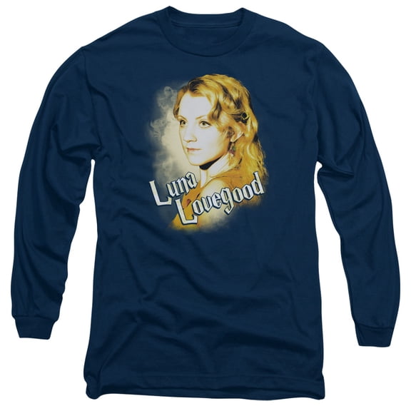 Harry Potter Luna Closeup Long Sleeve Adult 18/1 T-Shirt Navy