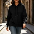 thumbnail image 2 of Yutgune Womens Hoodies Oversized Hoodies For Women Side Split Hem Long Sleeve Casual Sweatshirt, 2 of 8