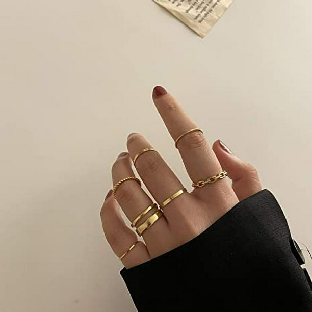 Conjunto De Anillo De Dedo Indice Apilable Simple Para Mujer Anillos Para Nudillos Articulados Accesorios De Mano Regalo Para La Mejor Amiga Madre Inevent AP007685 01 Walmart en linea