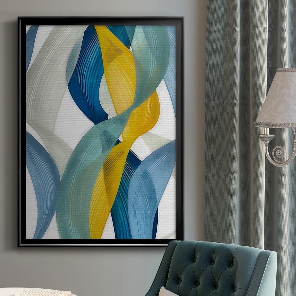 Horizontal Bands II Premium Framed Print, in Gold, Black, or Silver - Ready to Hang