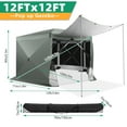 thumbnail image 5 of COBlZl 12'x12' Pop Up Gazebo 6-Sided Screen House Tent for Camping, Outdoor Instant Stargazing Gazebo Canopy with Awning 2.0,Portable Hub Tent with Removable Sidewalls,Screen Tent for Backyard,Gray, 5 of 13
