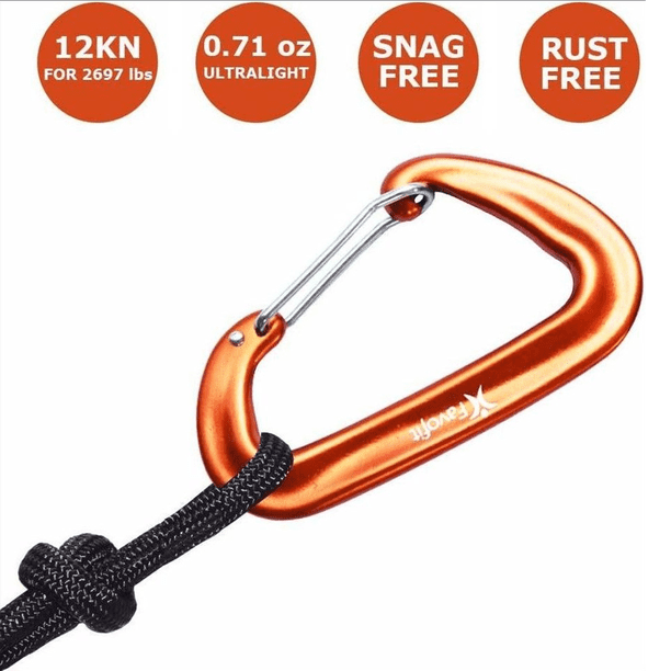Mosquetones, paquete de 4, 12KN (1200 kg) Mosquetones resistentes para camping, senderismo, actividades al aire libre, etc., mosquetones para correas de perros peque?os