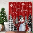 thumbnail image 4 of Merry Christmas Shower Curtains for Bathroom, Snowman Xmas Tree Waterproof Fabric Shower Curtain for Bathroom Bathtub Decoration, Machine Washable, 60"x72", 4 of 9