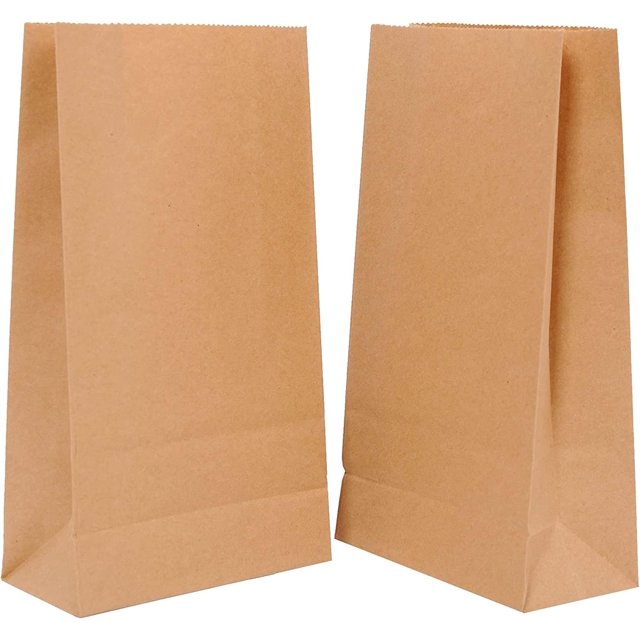 100 bolsas de papel kraft, bolsa de papel ecológica para guardar bocadillos, bolsas de papel kraft para regalos de cumpleaños de Navidad (12 cm x 21,5 cm x 7 cm) Kuyhfg Bienvenido a Kuyhfg