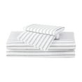 thumbnail image 4 of Truly Soft Pinstripe White and Grey Polyester 3-Piece Twin Sheet Set, stripe themed, for Men and Women, OEKO-TEX Certified Confidence, 4 of 6