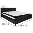 thumbnail image 4 of Emma + Oliver King Four Button Tufted Platform Bed/Mattress-Black Fabric, 4 of 6