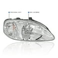 thumbnail image 3 of Spec-D Tuning Chrome Housing Clear Lens Headlights Compatible with 1999-2000 Honda Civic Ek Ex Lx Si L+R Pair Head Light Lamp Assembly, 3 of 6